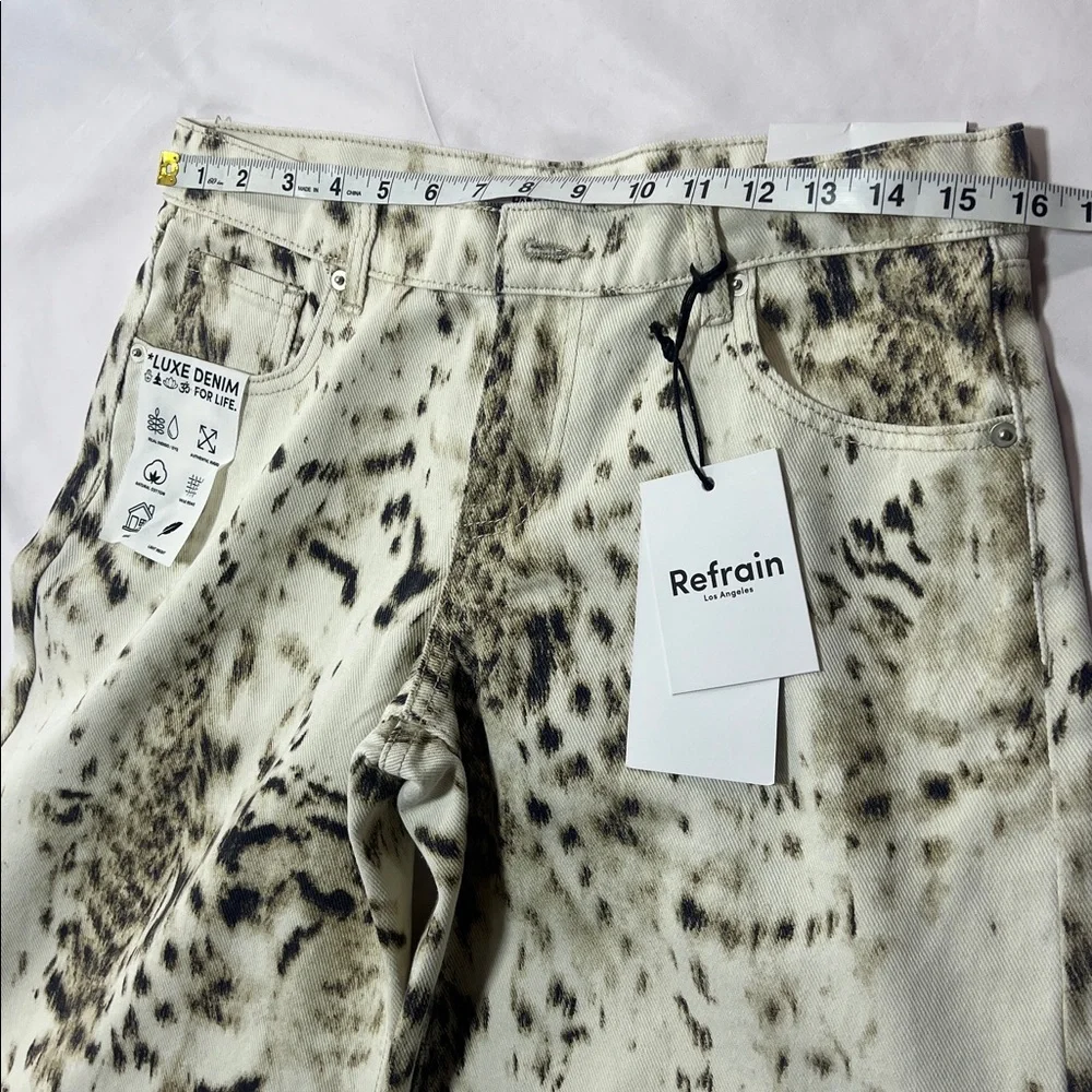 Refrain wide leg print jeans size 7 NWT - Picture 3 of 10